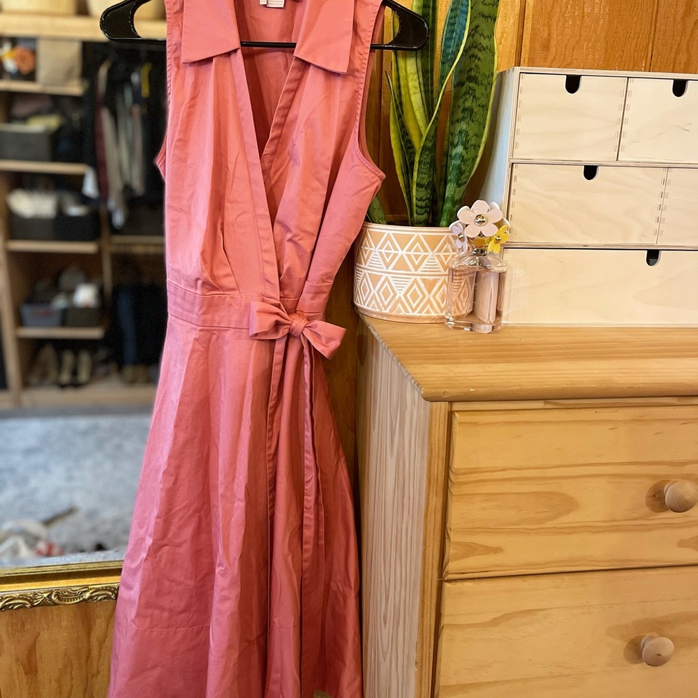 Gal meets Glam coral wrap dress